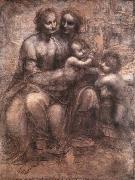 LEONARDO da Vinci, Madonna and Child with St Anne and the Young St John